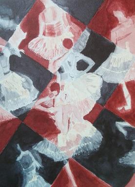 Ballet dancers in 2 inks 28 cm x 38 cm