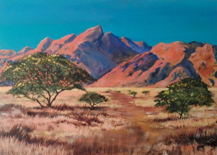 Landscape in oils on board. Unframed 40 cm x 55 cm