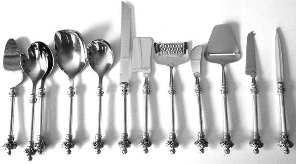 Rose range of pewter tableware